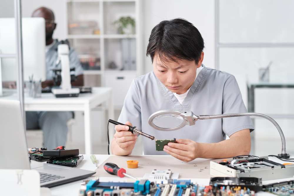 Students learning engineering